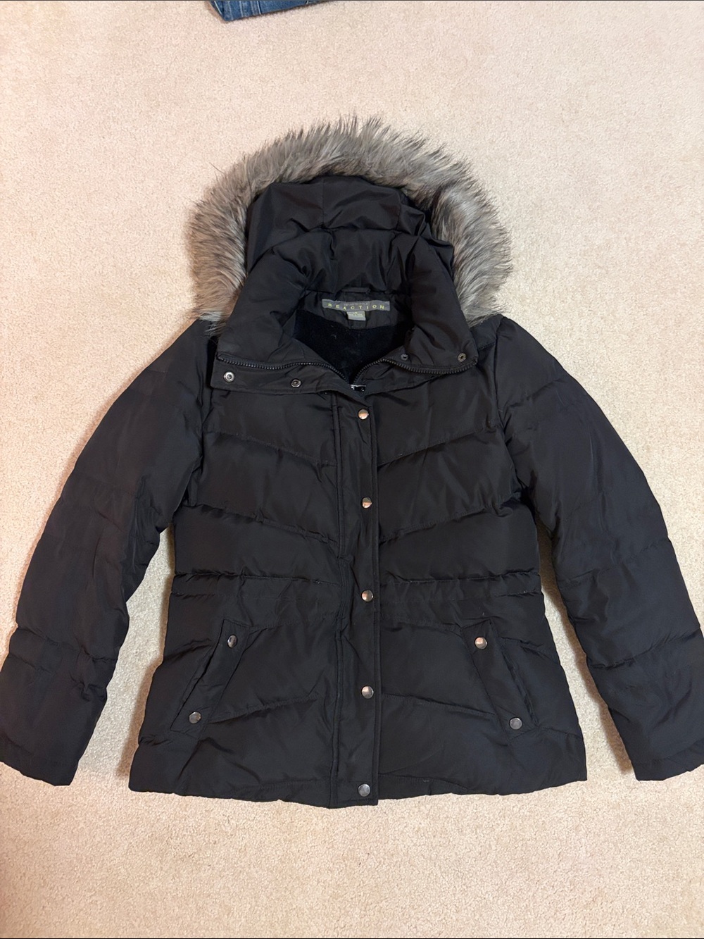 Women’s Kenneth Cole Reaction Down puffer jacket with removable faux fur hood